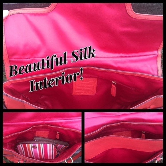 Coach Y2K Buckle Campbell Orange Leather Satchel Flap Bag - Picture 5 of 6